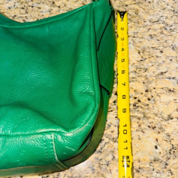 Ralph Lauren Green Pebble Leather Hobo Shoulder Bag Luxury Money Sustainable - Picture 10 of 16